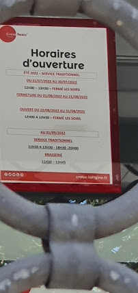 Menu du Crous Resto U' Cours Léopold à Nancy