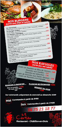 Le Caveau à Châtillon-en-Diois menu