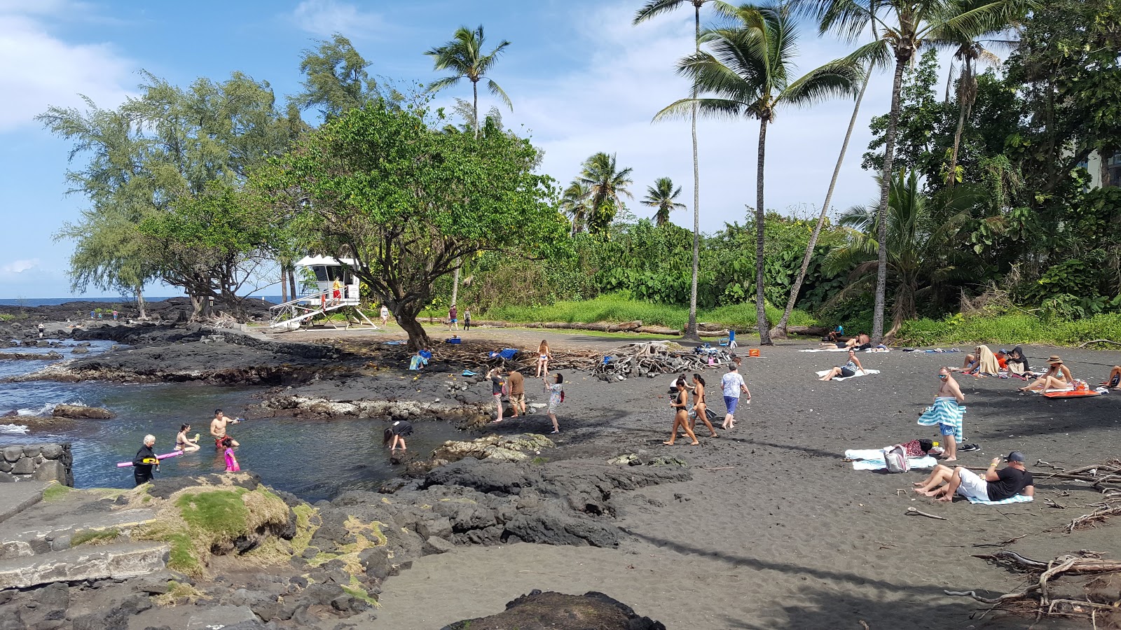 Photo of Leleiwi Beach with black sand surface