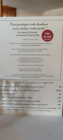 Restaurant Philippe Bohrer à Rouffach menu