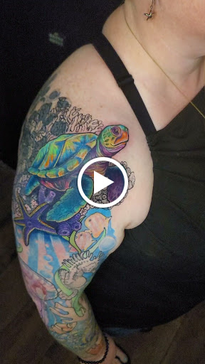 Explore tattoo ideas for leg sleeve, creative tattoo ideas in Hillsboro, available at Reflections Art Gallery and Studio