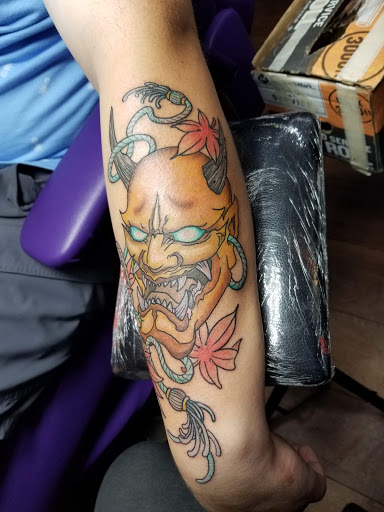 Explore irezumi tattoo ideas, creative tattoo ideas in Easley, available at Peach Pit Tattoo