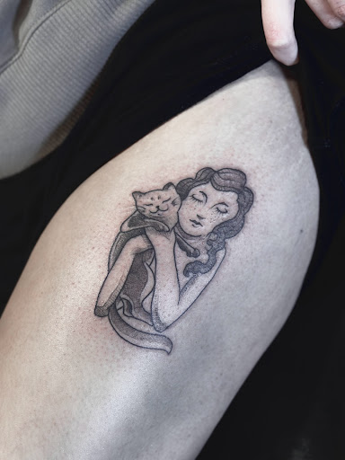 Explore halloween sleeve tattoo ideas, creative tattoo ideas in Springfield, available at Triumph Tattoo