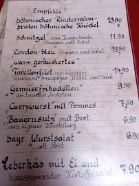 Schmugglerhütte à Bayerisch Eisenstein menu