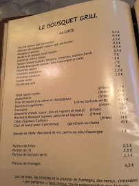 Le Bousquet à Pouillé menu