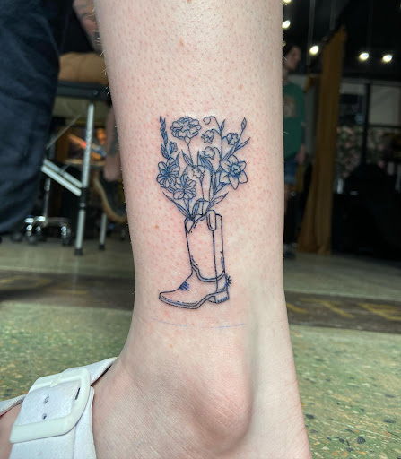 Explore honeysuckle tattoo ideas, creative tattoo ideas in Belgrade, available at The Loyal Sparrow Tattoo and Piercing