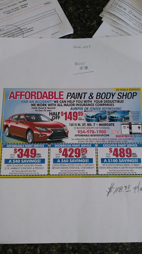 Auto Body Shop «Affordable Auto Painting», reviews and photos, 1815 N State Rd 7, Margate, FL 33063, USA