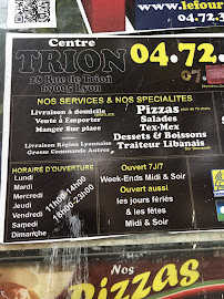 Le four à pizza - Trion à Lyon menu