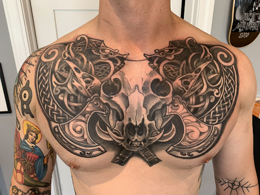 Explore bikini tattoo ideas, creative tattoo ideas in Junction City, available at Patriot Tattoo Company