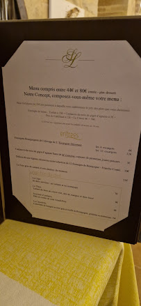 Restaurant gastronomique La Dame d'Aquitaine - Le Bistrot de la Dame à Dijon (le menu)