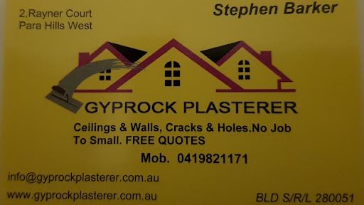 Gyprock Plasterer-Fixer-Flusher-Cornice-Patch ups-Cracks-Ceiling Repairs-Modbury-Salisbury
