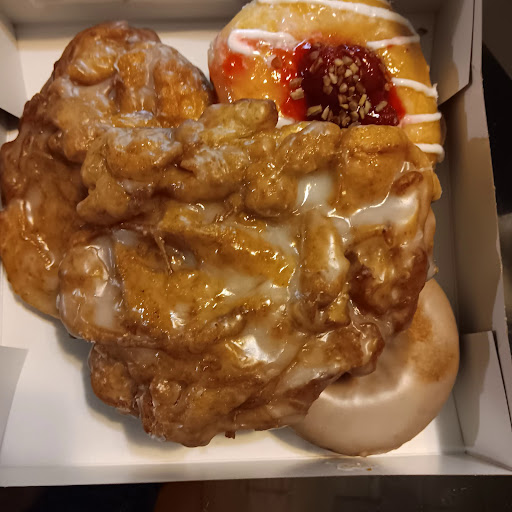 Raspberry filled,  Apple fritters , spice cake.
