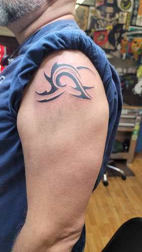 Explore mens sleeve tattoo filler ideas, creative tattoo ideas in Perkasie, available at Black Cat Collective