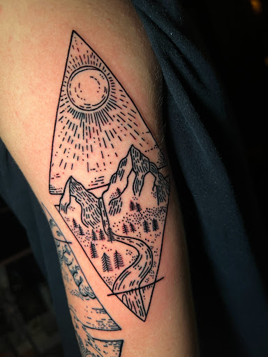 Explore umbrella tattoo ideas, creative tattoo ideas in San Antonio, available at Ink & Iron Tattoos & Piercings