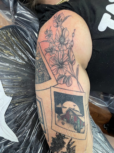 Explore tattoo ideas chest shoulder, creative tattoo ideas in Cocoa, available at Rorschach Tattoo Shop and Piercing Studio