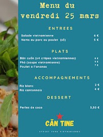 Menu / carte de Căn Tine - Food Truck Vietnamien à Aix-en-Provence