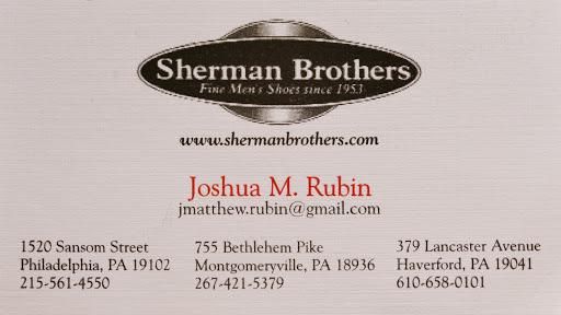 Shoe Store «Sherman Brothers Shoes», reviews and photos, 1520 Sansom St, Philadelphia, PA 19102, USA