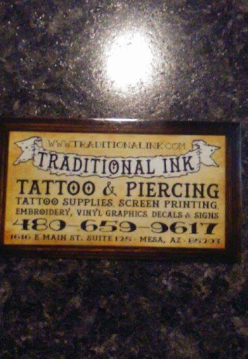 Tattoo Shop «Traditional Ink», reviews and photos, 1616 E Main St #125, Mesa, AZ 85203, USA