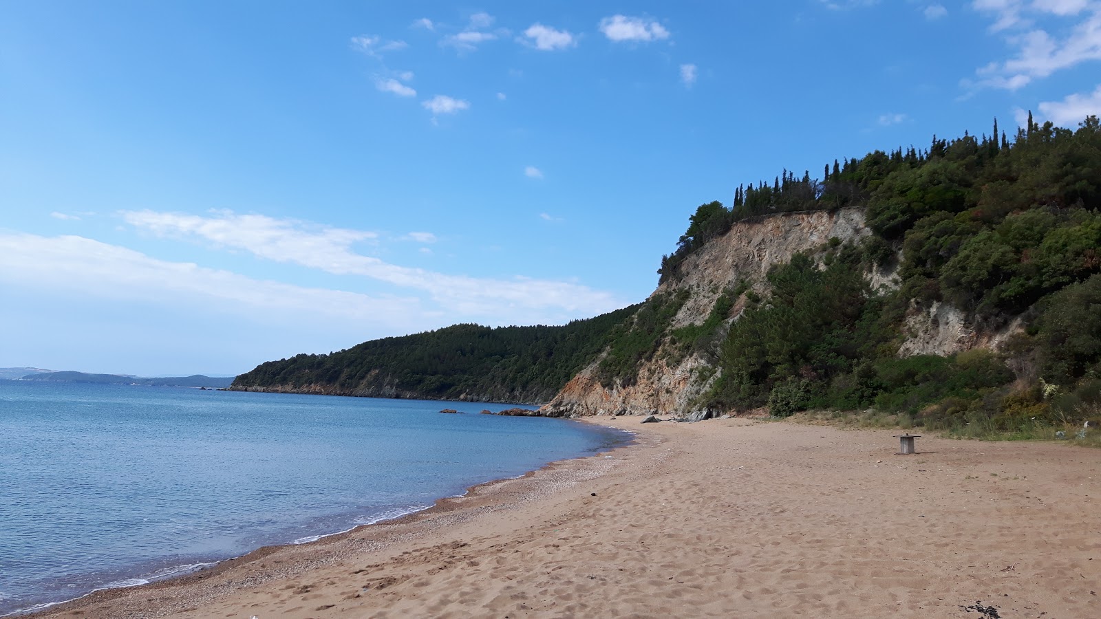 Foto de Karvounoskala Beach con agua cristalina superficie