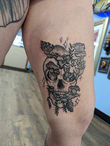 Explore puppy tattoo ideas, creative tattoo ideas in Forest Lake, available at Electric Blue Tattoo Co.