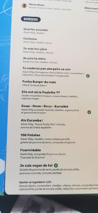 Funky Burger à Bordeaux menu