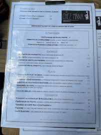 Chez Minnà à Paris menu