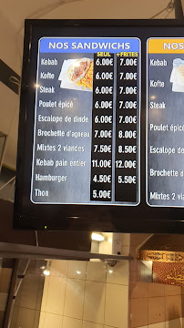 Stan Kebab à Le Cendre carte