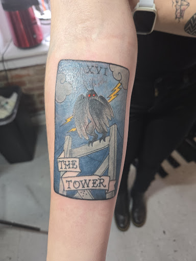 Explore gojo satoru tattoo ideas, creative tattoo ideas in Dunn, available at Heart and Hammer Tattoo Co.