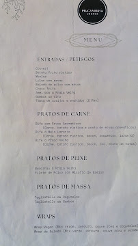 Carte du Praia velha lounge à Gafanha da Nazaré