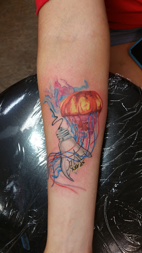 Explore baby yoda tattoo ideas, creative tattoo ideas in Foley, available at Black Sheep Custom Tattoos and Piercings