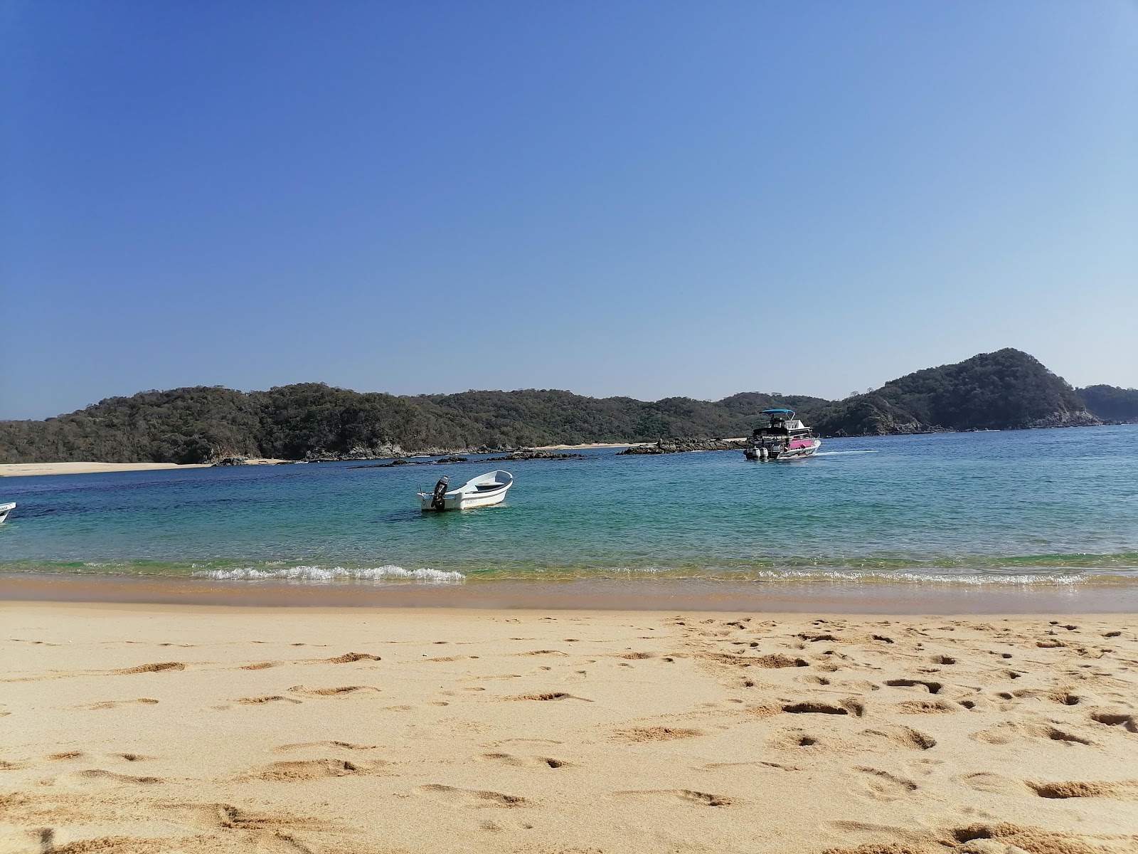 Foto von Chachacual beach mit türkisfarbenes wasser Oberfläche