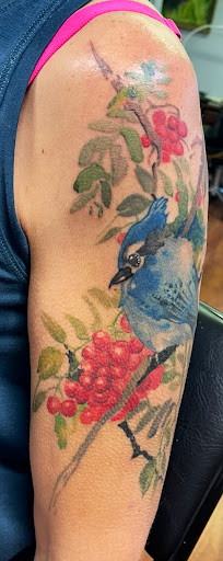 Explore good half sleeve tattoo ideas, creative tattoo ideas in Girard, available at Empress Tattoos FKA Treehouse Tattoo