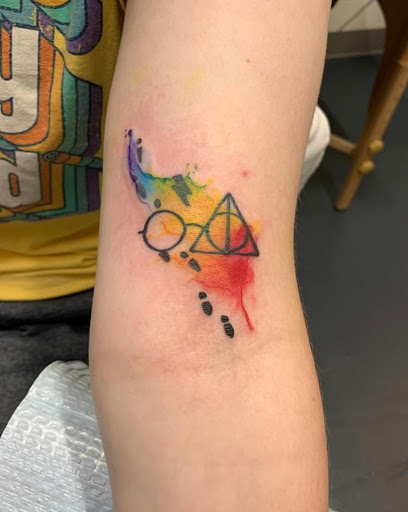 Explore gangster sleeve tattoo ideas, creative tattoo ideas in Muskogee, available at Spurlocks Emporium