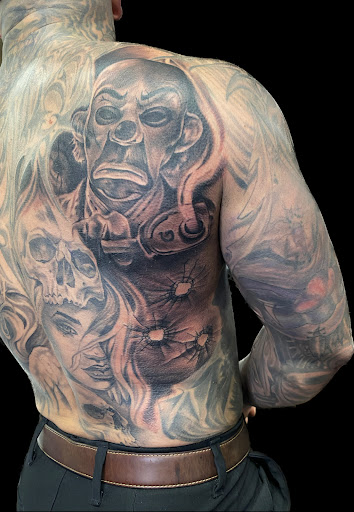 Explore rib cage tattoo ideas for guys, creative tattoo ideas in Weatherford, available at Weatherford Tattoo Co.