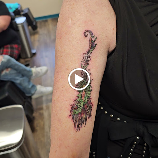 Explore good omens tattoo ideas, creative tattoo ideas in Traverse City, available at Pinups & Needles