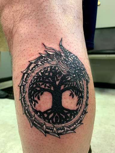 Explore full leg sleeve tattoo ideas, creative tattoo ideas in Hudson Falls, available at ALTERED ADDICTION TATTOOS