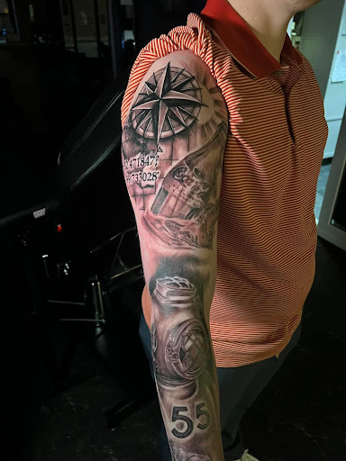 Explore body marker tattoo ideas, creative tattoo ideas in Fort Worth, available at Voodoo Lounge Tattoo and Piercing Studio