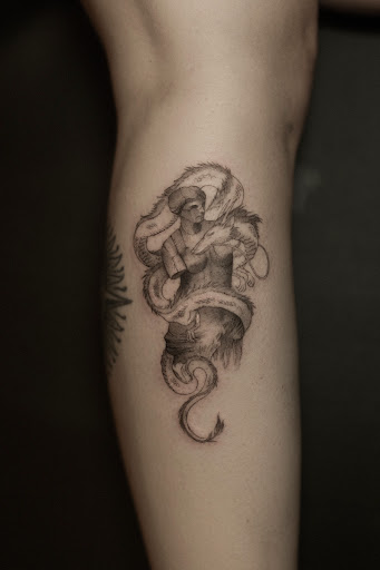 Explore jormungandr tattoo ideas, creative tattoo ideas in Raleigh, available at Raleigh Tattoo Company