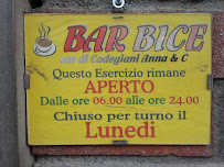 Menu du Bar Bice à Polinago
