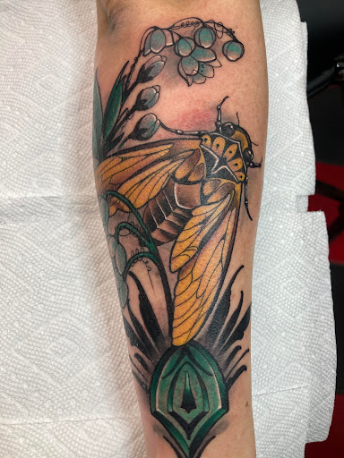 Explore beautiful disaster tattoo ideas, creative tattoo ideas in Largo, available at Alchemy Tattoos and Body Piercings