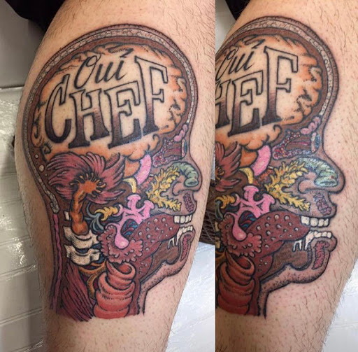 Explore back of knee tattoo ideas, creative tattoo ideas in Glen Head, available at Twin Moon Creations