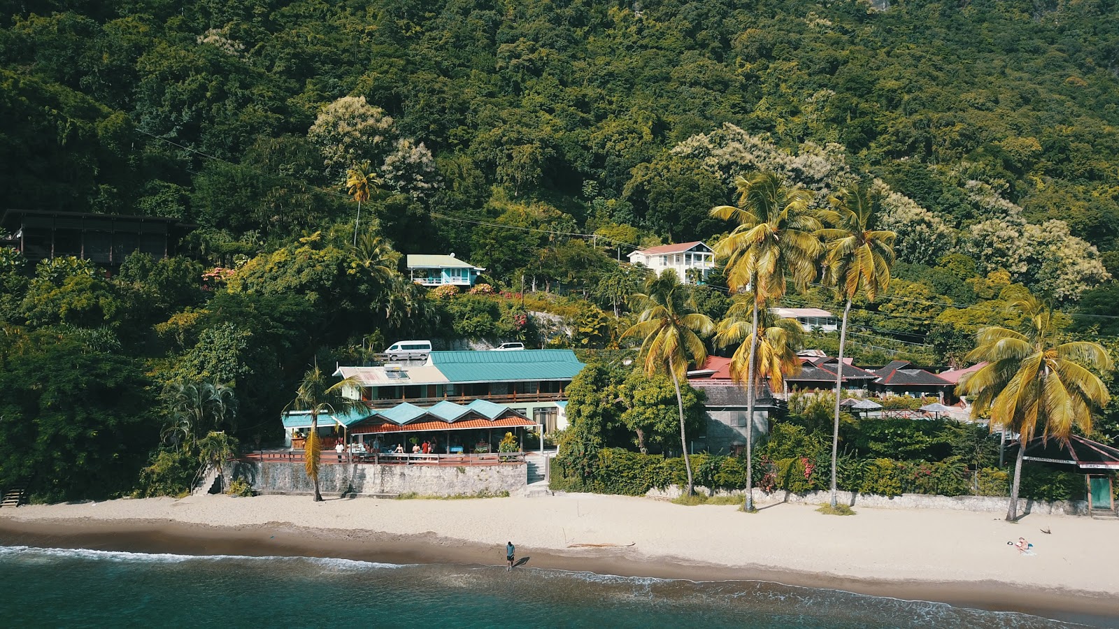Photo of Soufriere beach partly hotel area