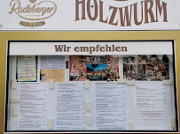 Menu / carte de Gaststätte Holzwurm à Seiffen