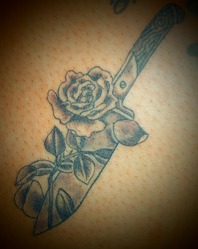 Explore 2 dog tattoo ideas, creative tattoo ideas in Dallas, available at Freak Show Studio