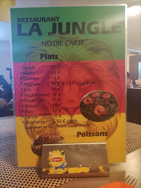 Menu / carte de La Jungle à Marseille