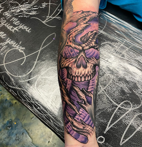 Explore side arm tattoo ideas, creative tattoo ideas in Bowling Green, available at 31 Ink Tattoo Parlor