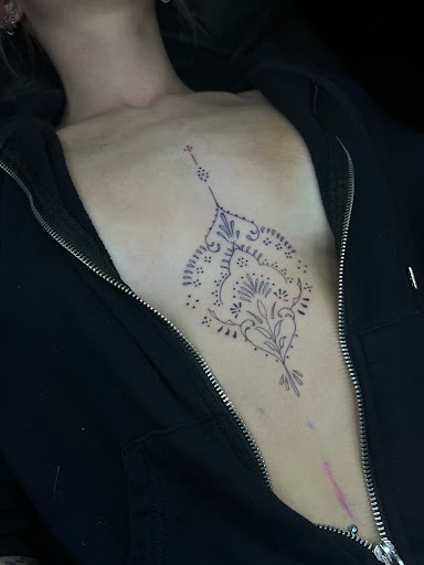 Explore men chest tattoos ideas, creative tattoo ideas in Buffalo, available at True Gloom Tattoo Studio