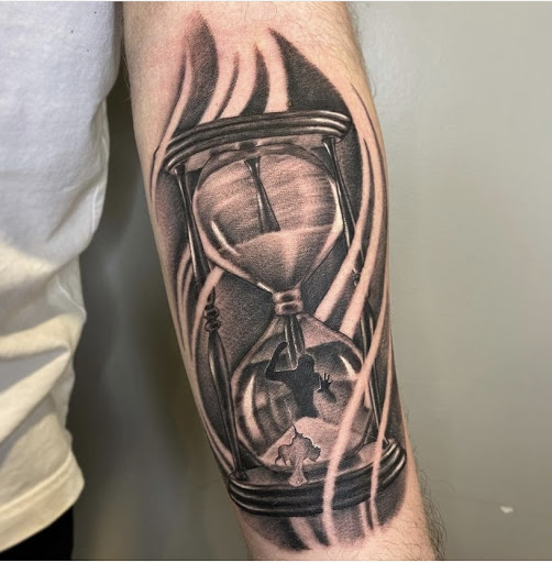 Explore sons name tattoo ideas, creative tattoo ideas in Amherst, available at Wanderlust Tattoo & Piercing