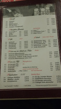 Böhms Herrenkeller à Nuremberg menu