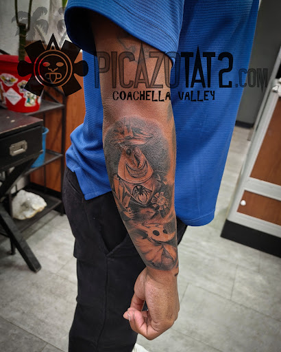 Explore shield tattoo ideas, creative tattoo ideas in Palm Desert, available at Picazo Tattoo Studio